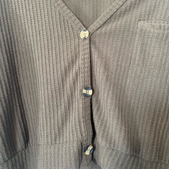 Poof button up waffle knit sweater cardigan size women’s large - Picture 3 of 6